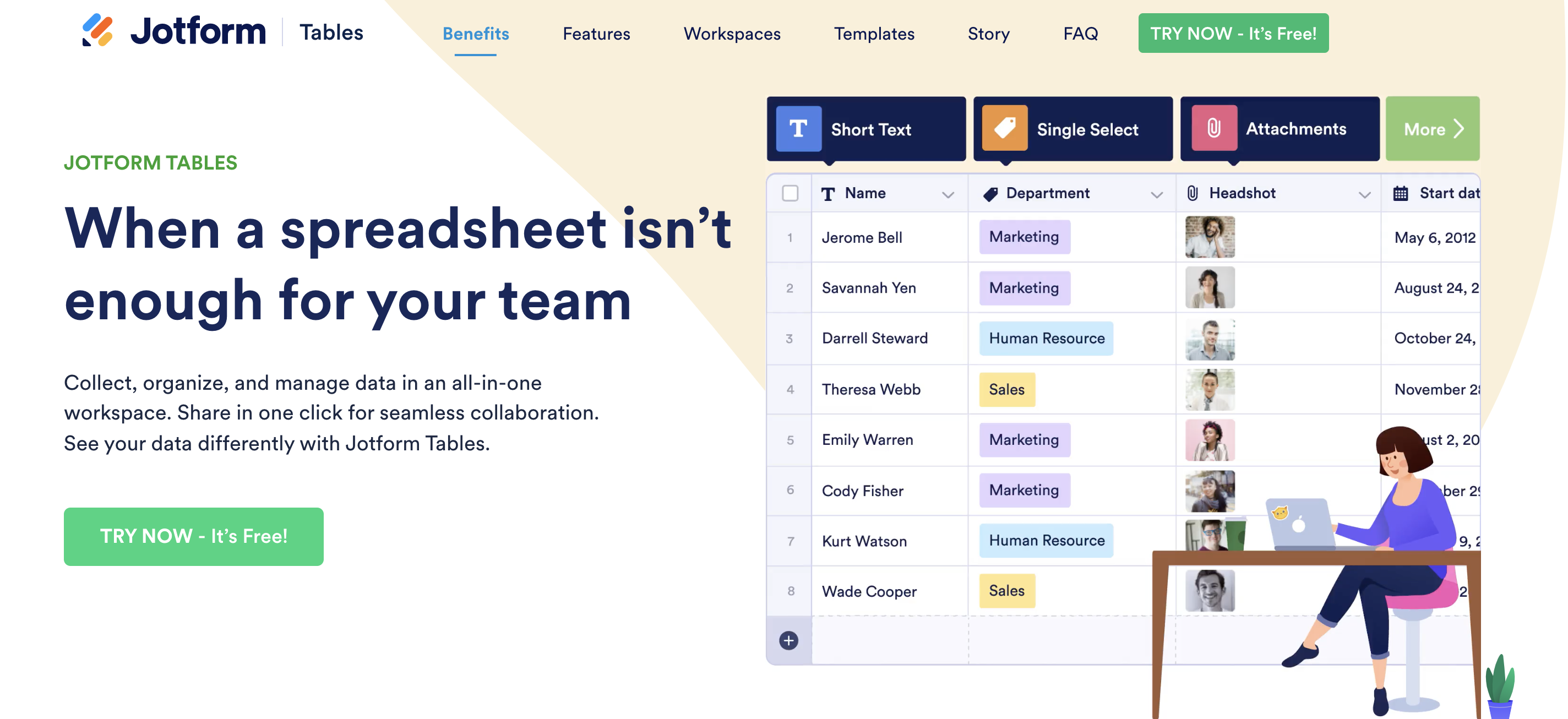 Image of Jotform Tables