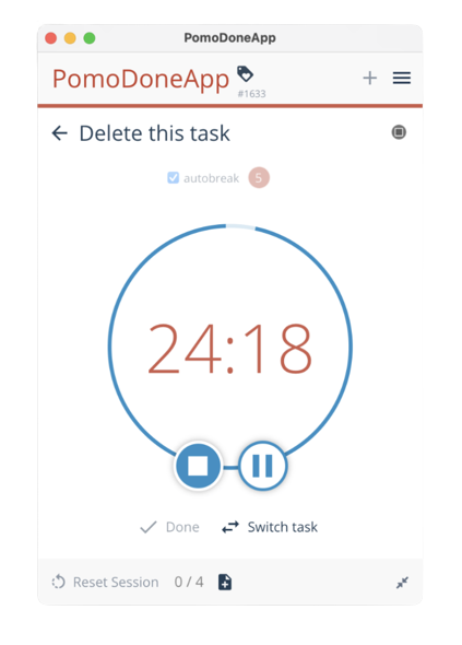 Image of the PomoDoneApp