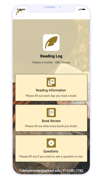 Image of Reading Log App Template