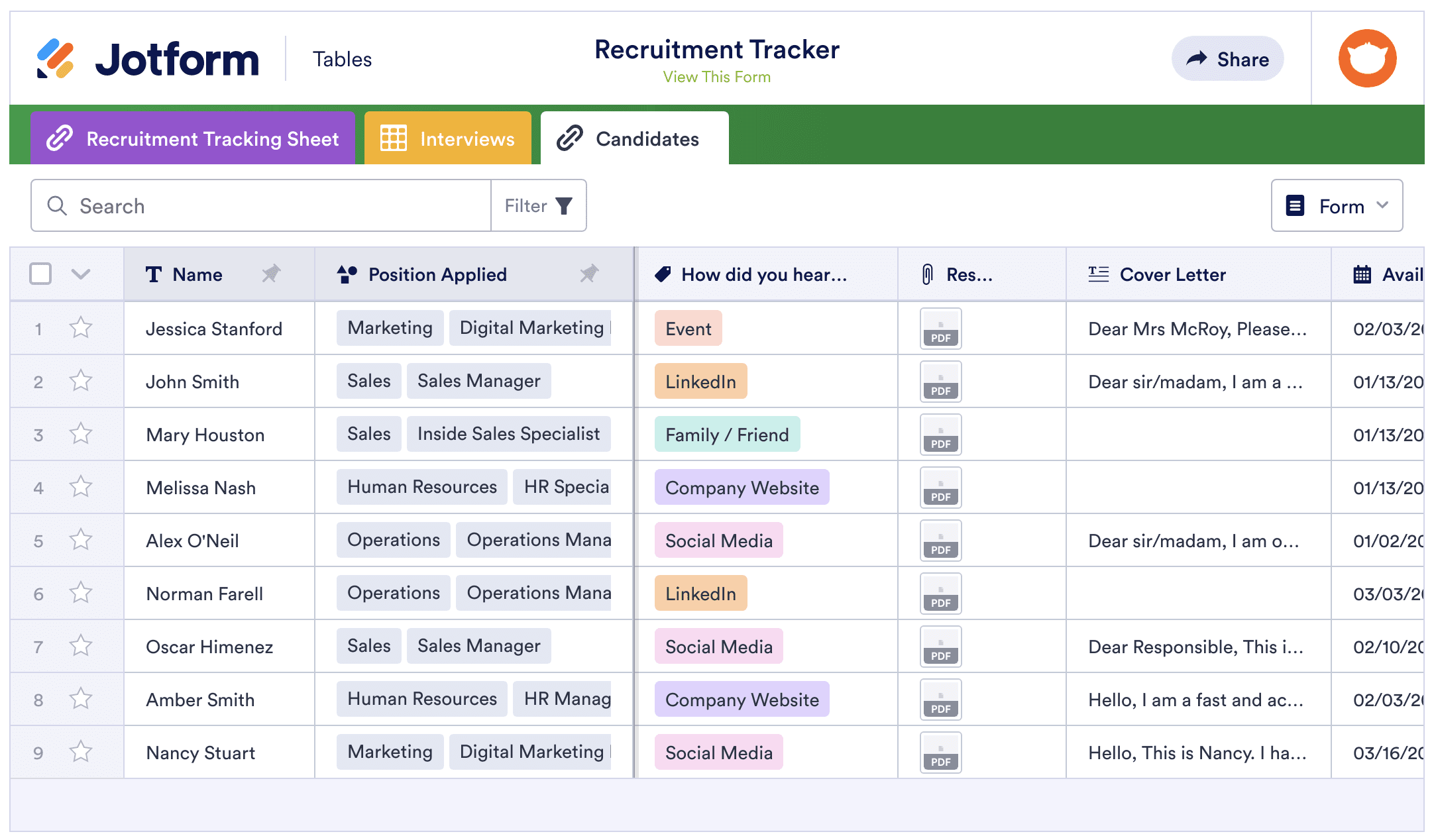 Image of Recruitment Tracker