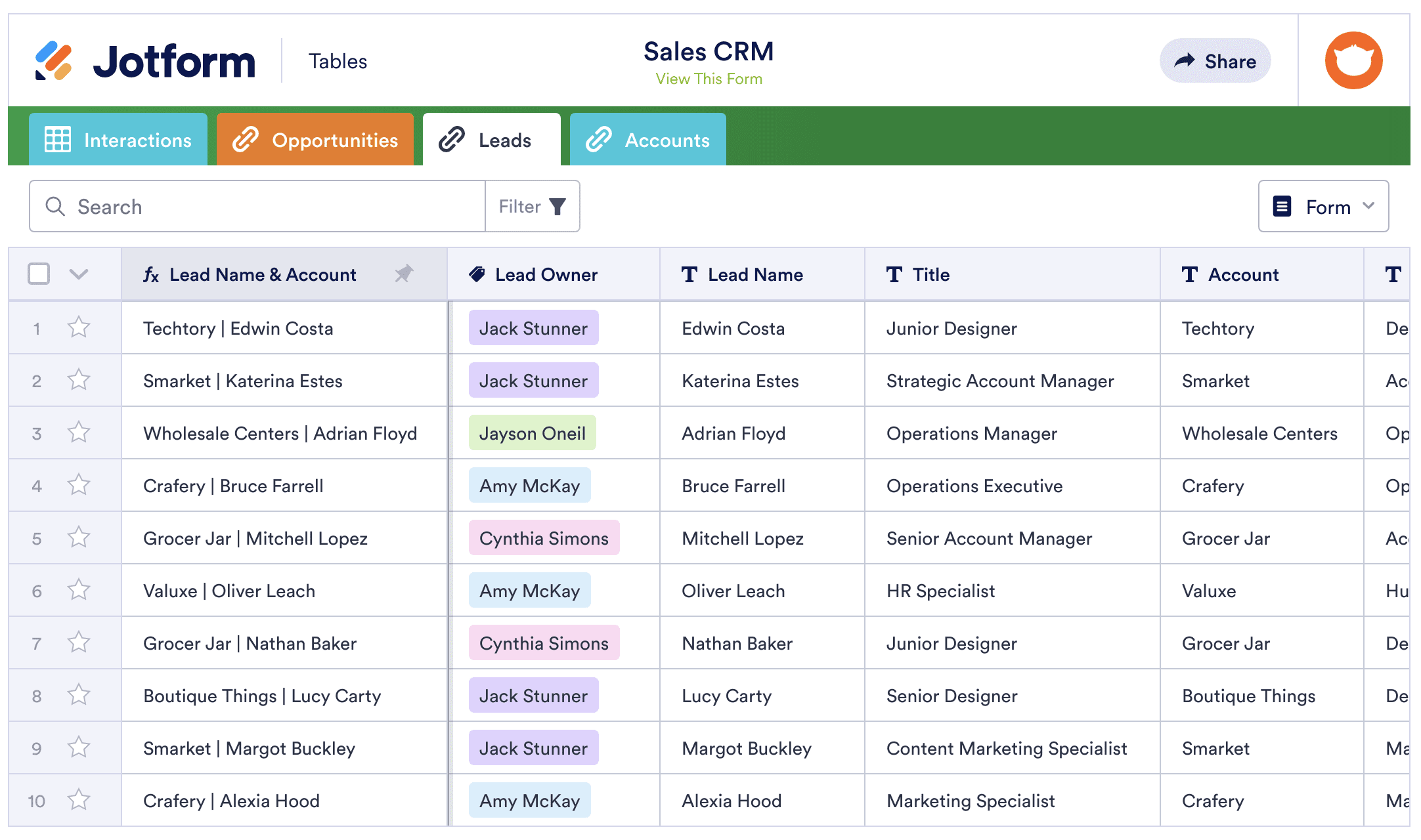 Image of Sales CRM Template