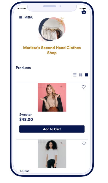 Image of Second Hand Clothing App Template