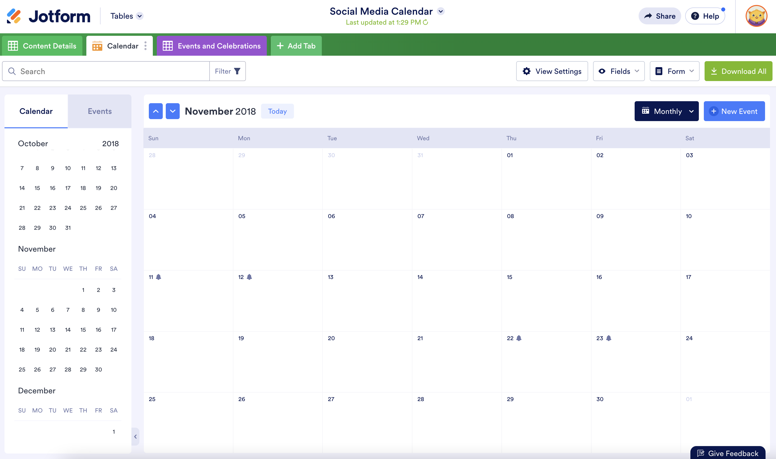 Image of Social Media Calendar Template