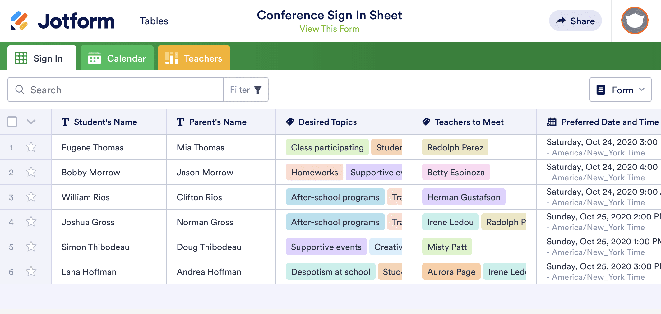 Image of Conference Sign In Sheet Template