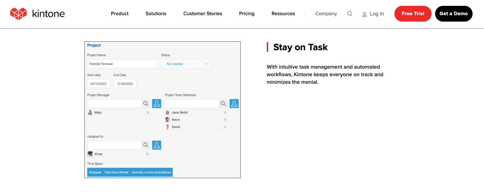 a screen shot of a web page with the text stay on task
