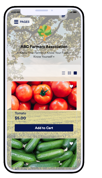 Screenshot of Local Food App