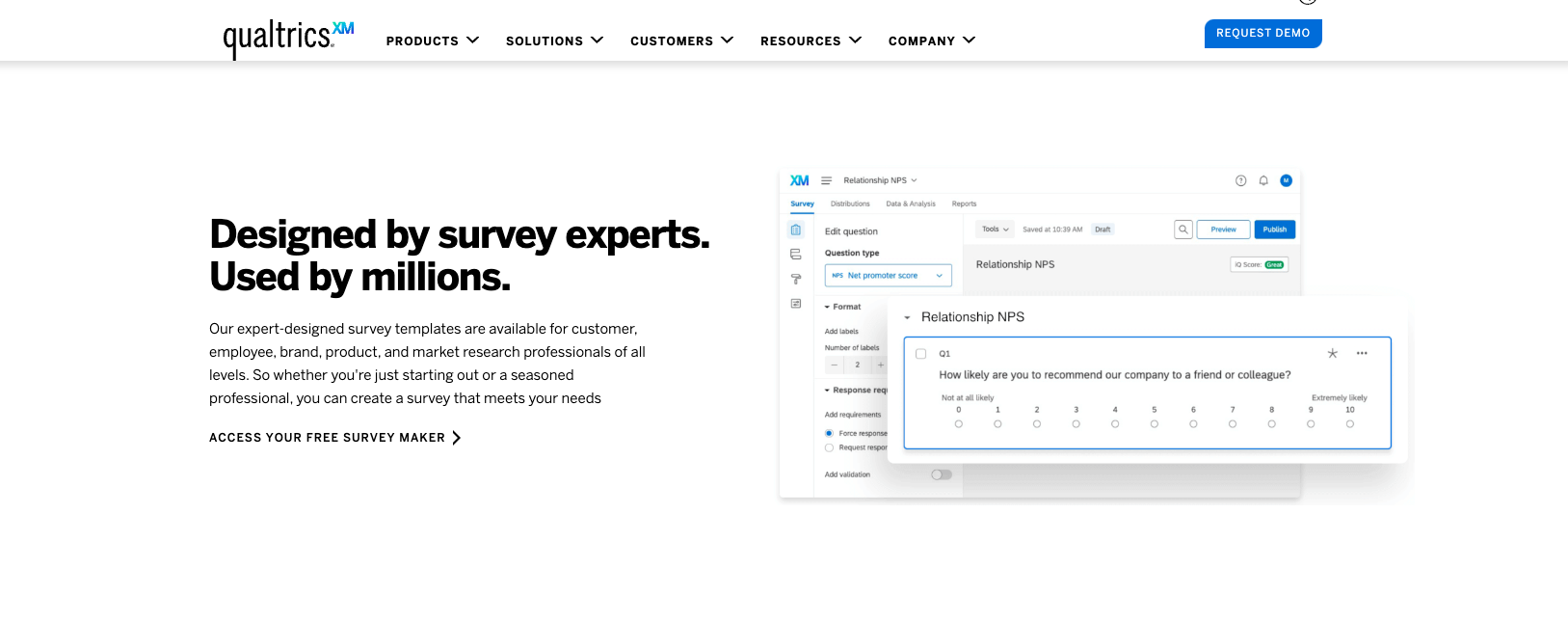 Screenshot of qualtrics