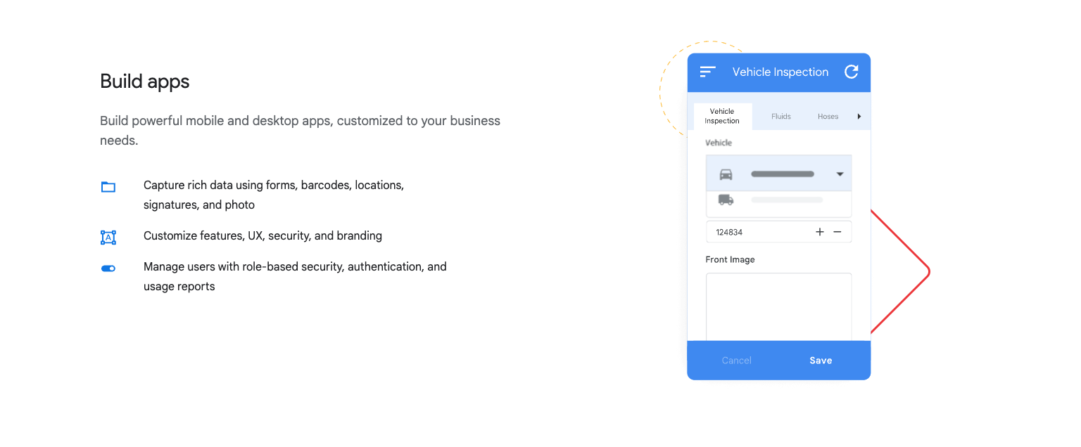 screenshot of appsheet