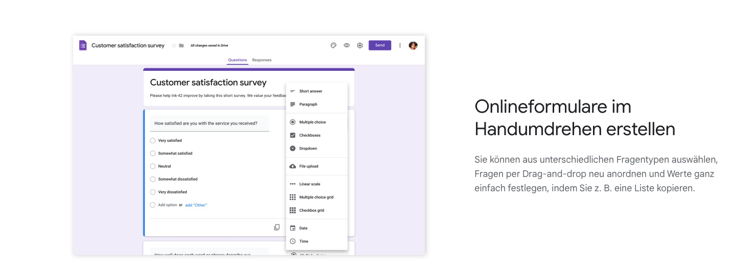 Image of a Google Forms survey 