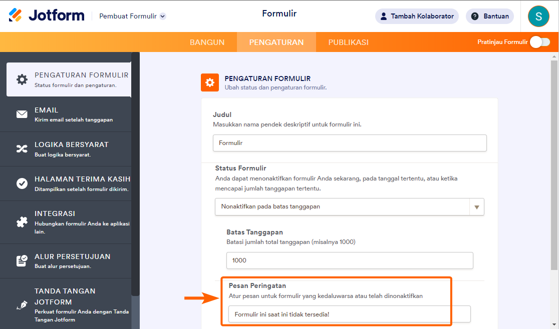 Cara Membatasi Tanggapan dalam Formulir Image-5