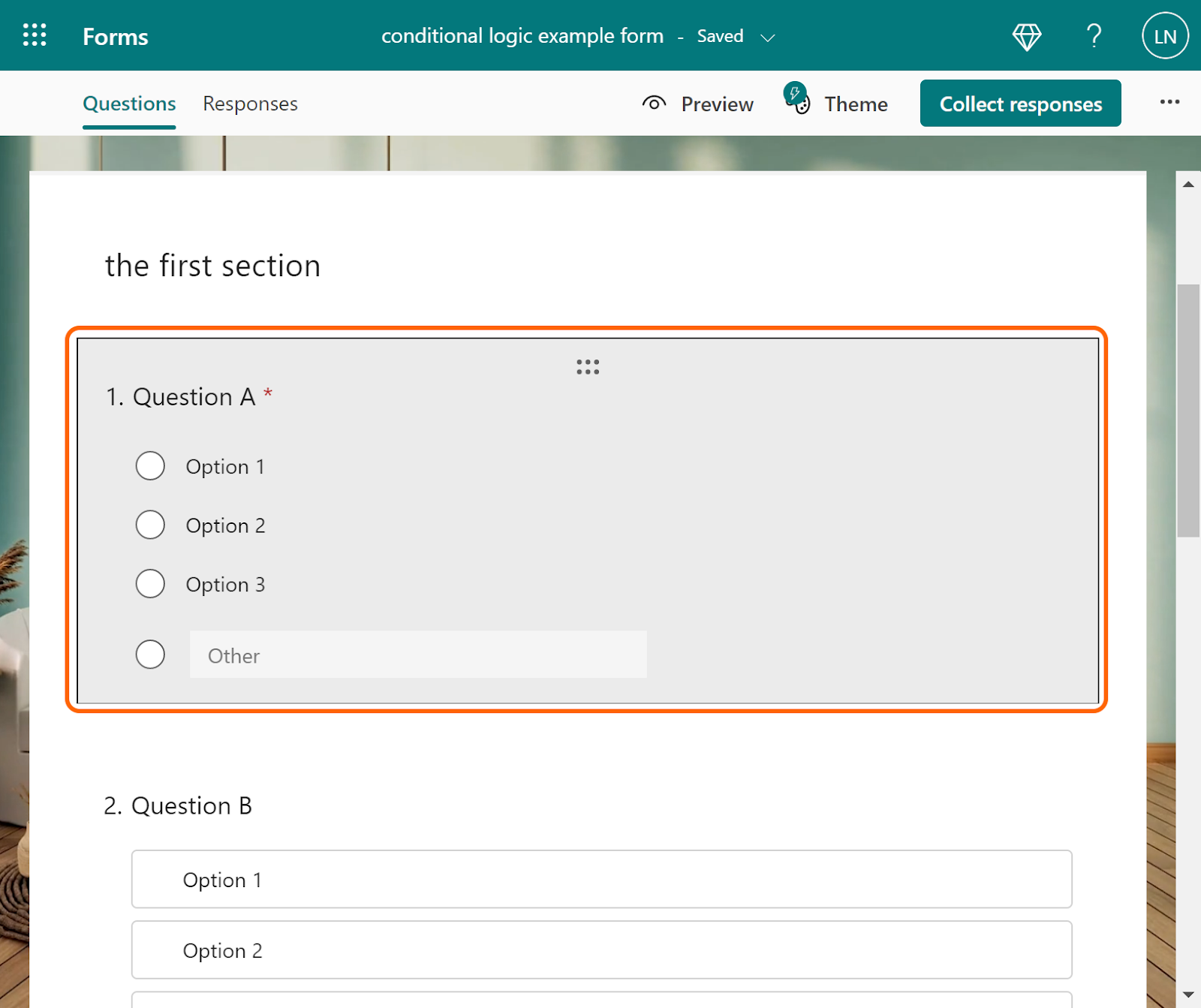 An image showing a computer screen with a multiple-choice question selected