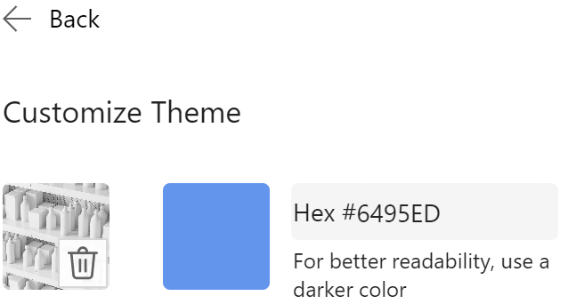 screenshot of  pointing to the themes section underneath the styles category