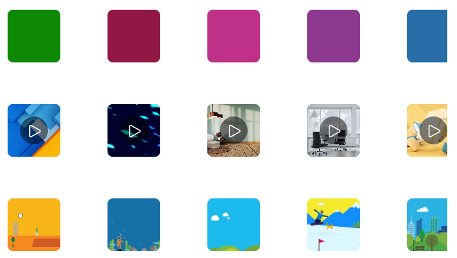 Clicking the View all dropdown reveals more color and background image options