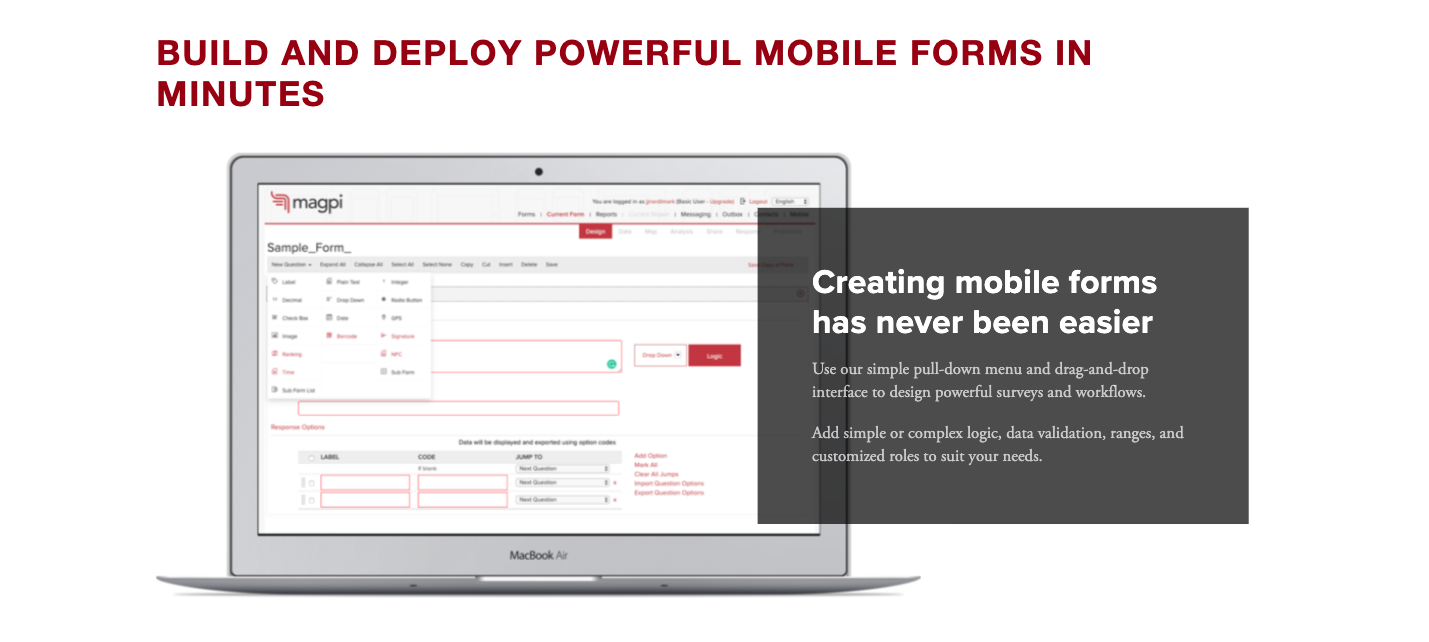 screenshot of magpi moibile app