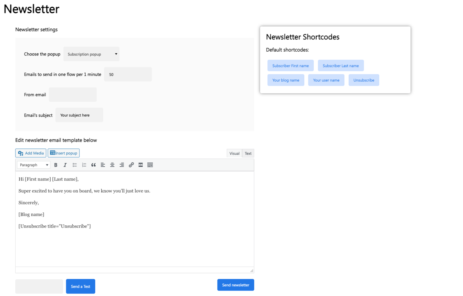 screenshot of popup ubilder
