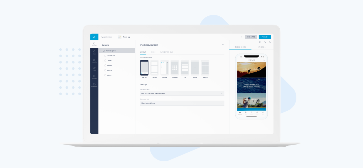 screenshot of shoutem