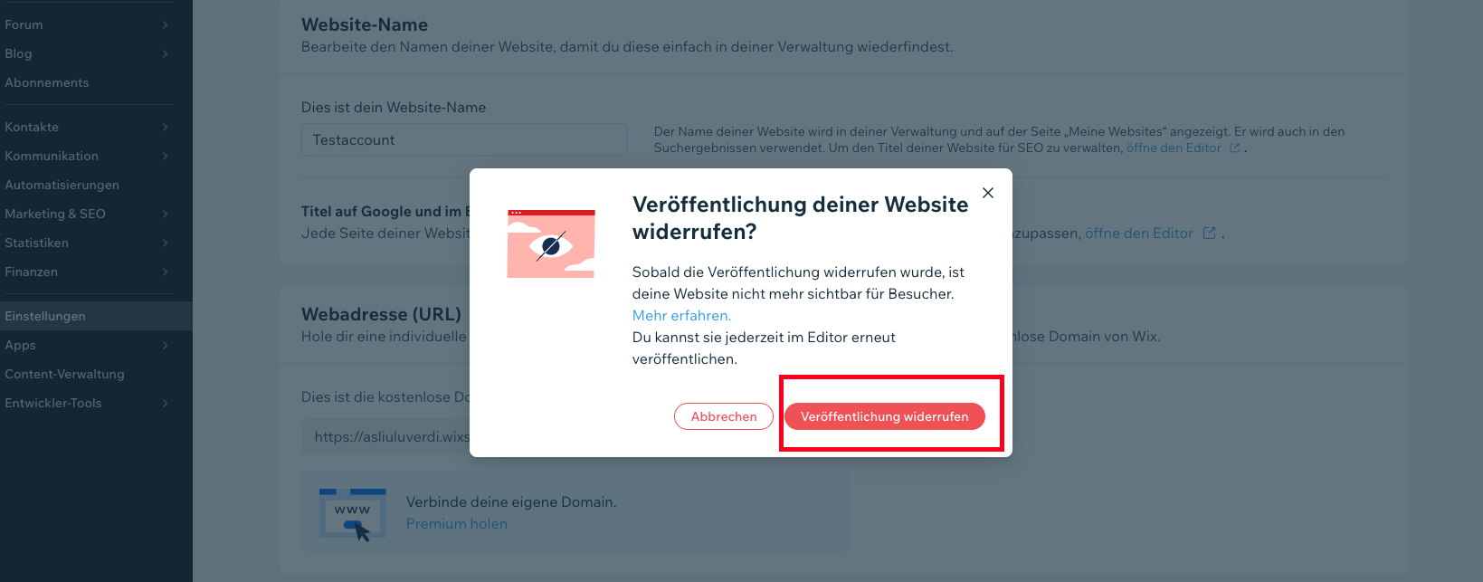 Wie kann man eine Wix-Webseite in 4 einfachen Schritten offline nehmen? Image-4