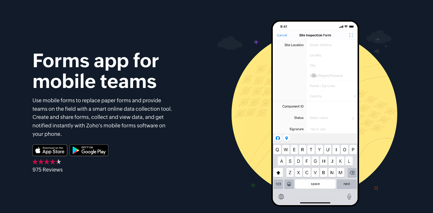 a cell phone with the text forms app for mobile teams