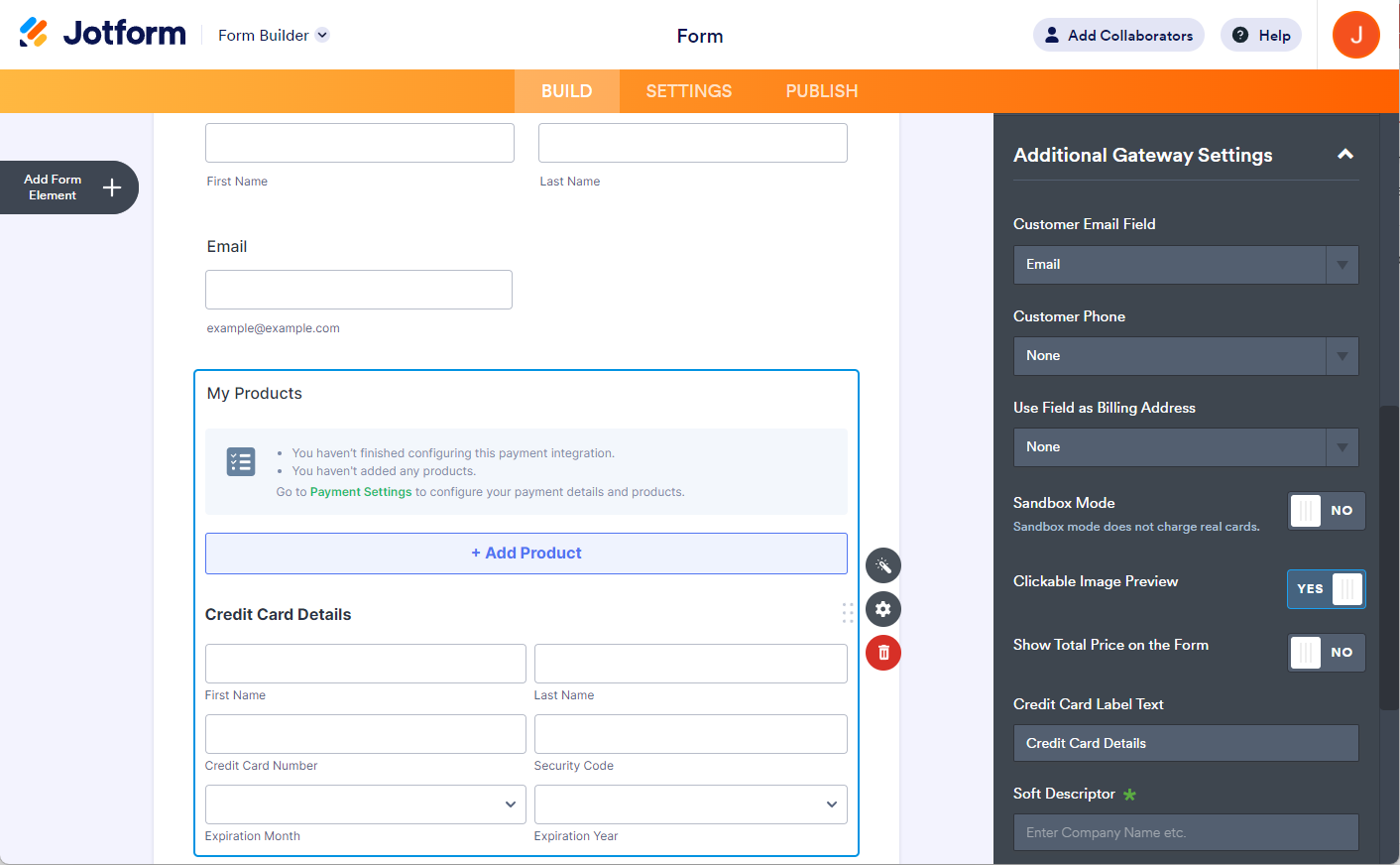 Additional Gateway Settings of the BlueSnap integration with several dropdowns, toggles, and boxes