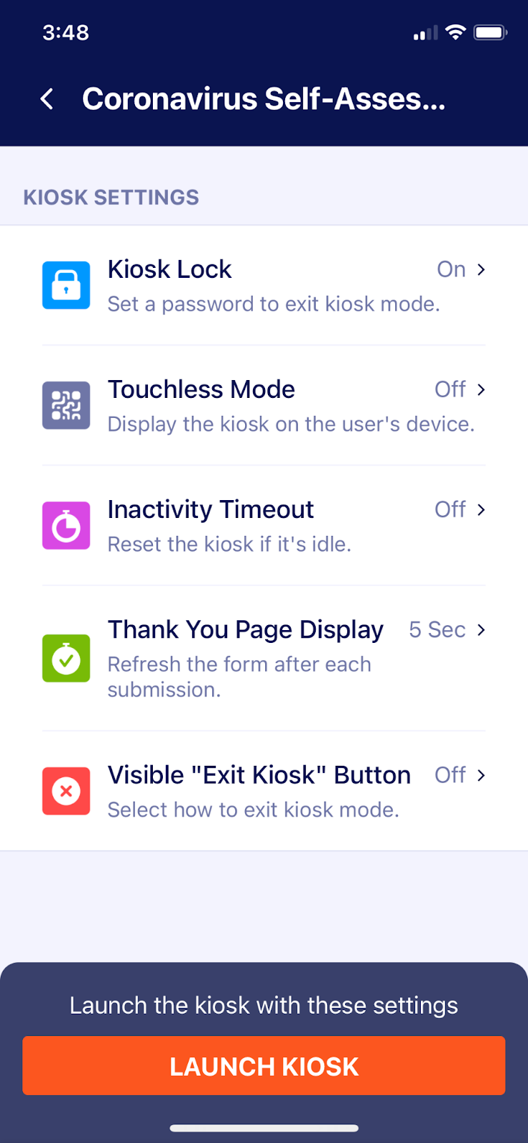 An image of a touchless kiosk for mobile forms