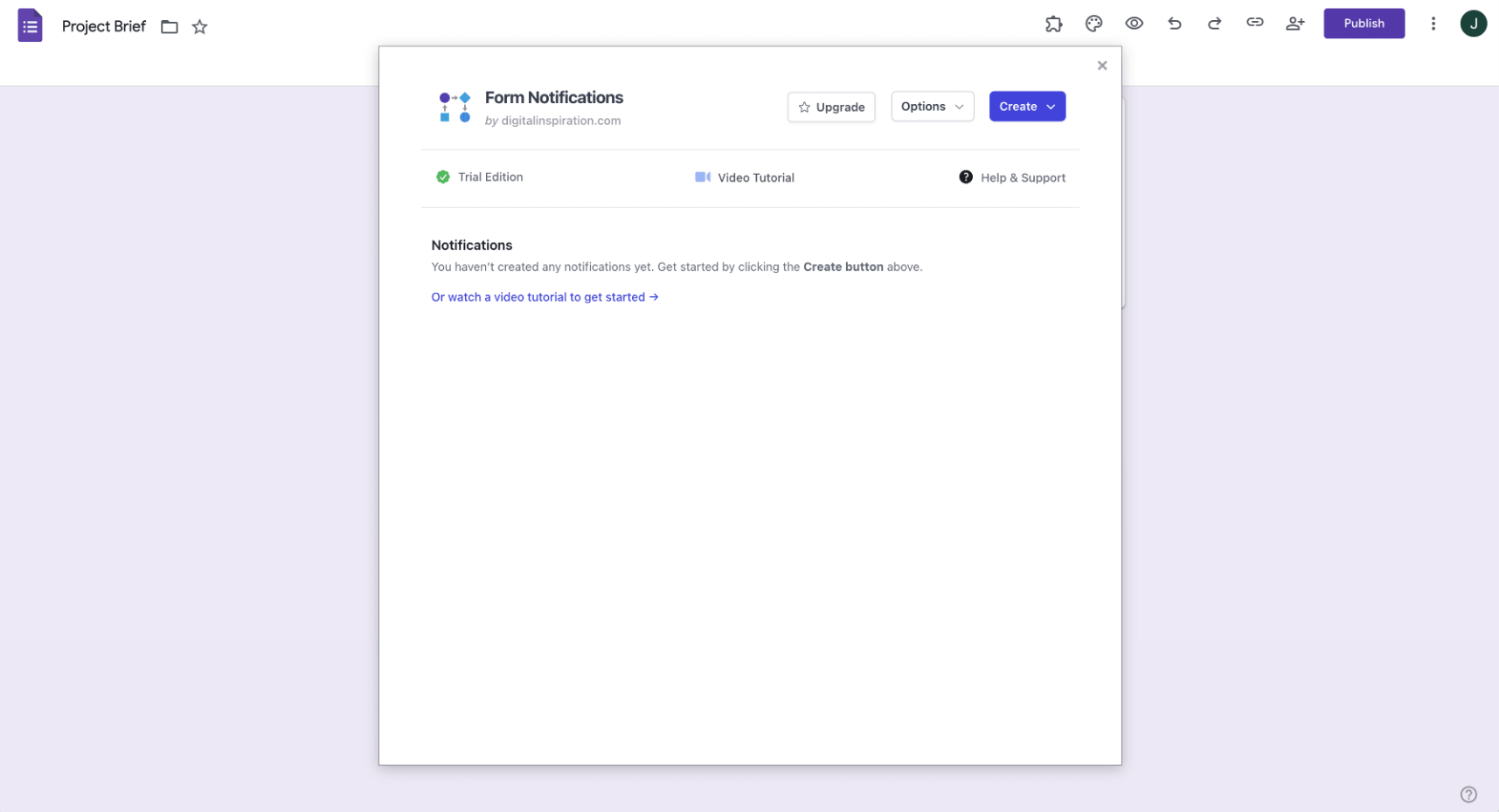 Viewing the Form Notifications window