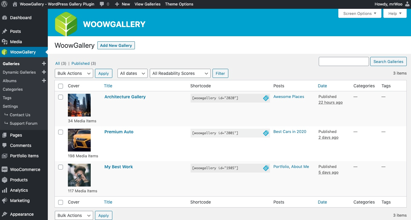 screenshot of woowgallery