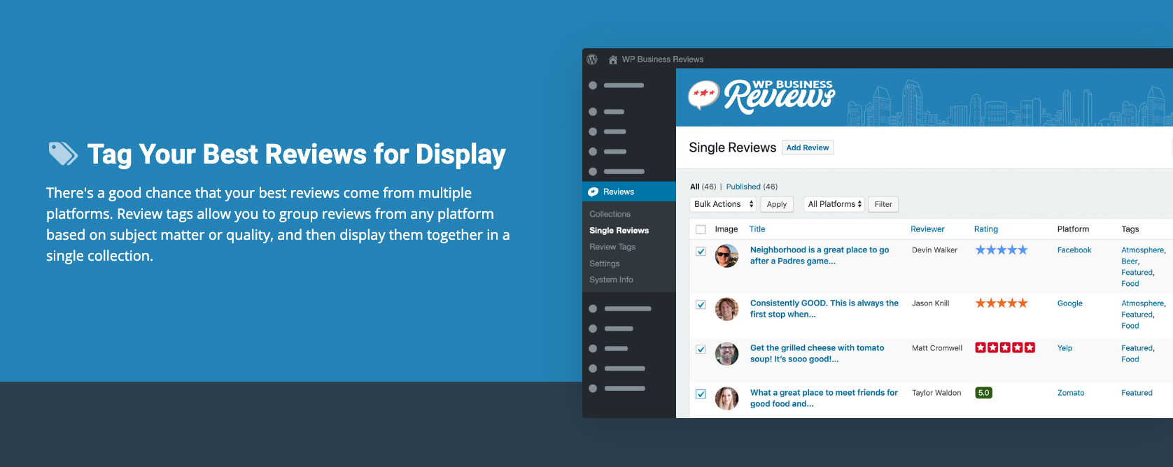 screenshot of wp business reviews