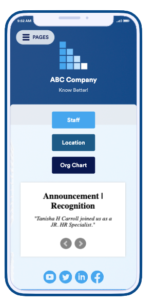 user interface of business management app