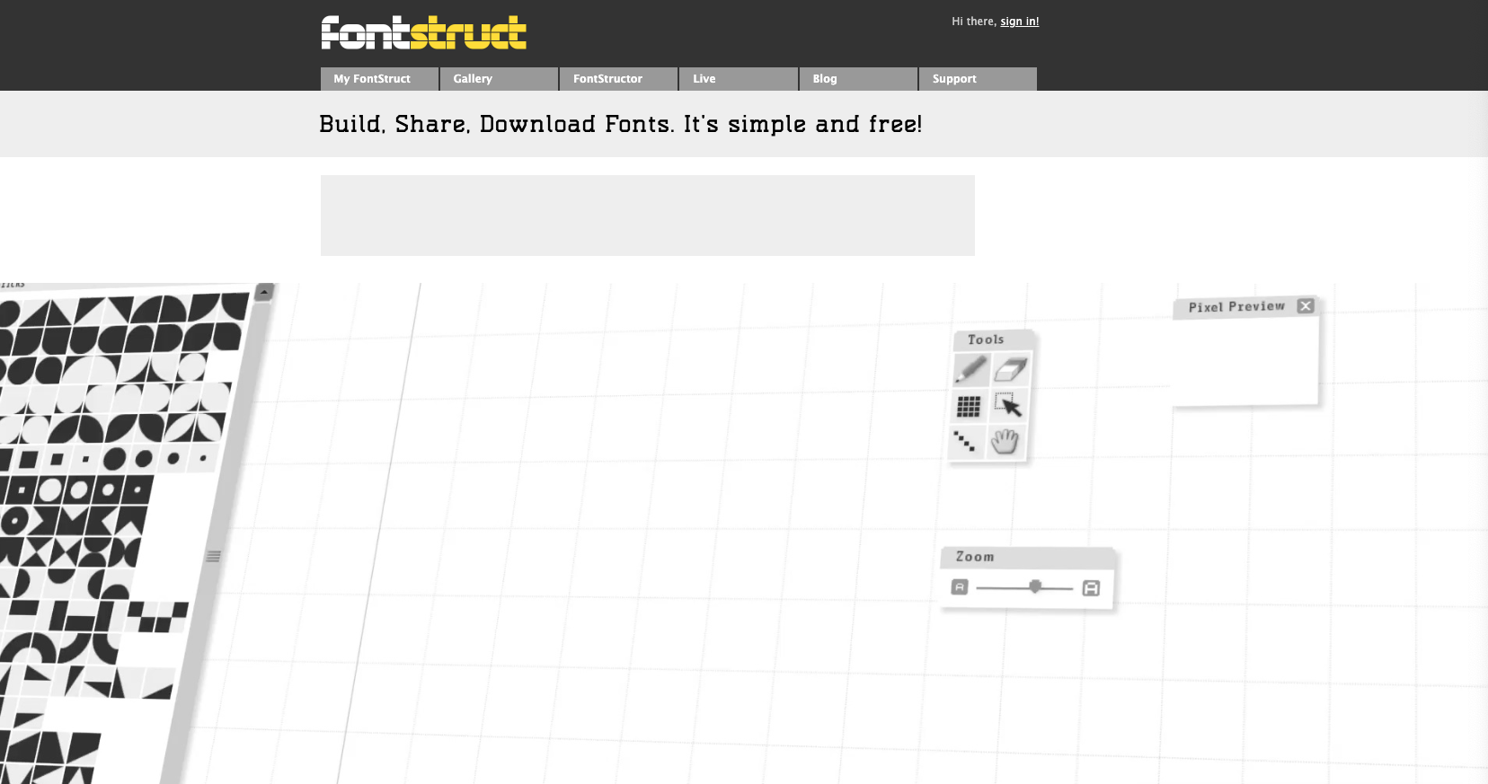 screenshot of fontstruct