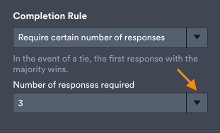 user interface of the 'Require a certain number of responses' option in the approval settings menu