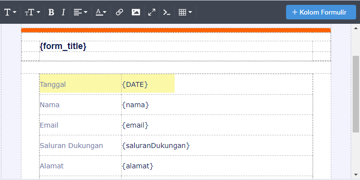 Gambar-1 Menambahkan Tanggal ke Notifikasi Email
