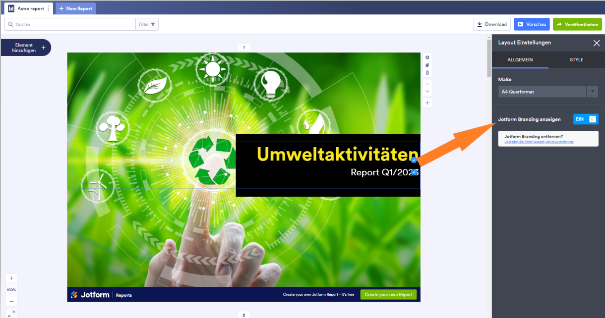 Fügen Sie ein Firmenlogo hinzu, um Ihren Bericht zu personalisieren Image-3