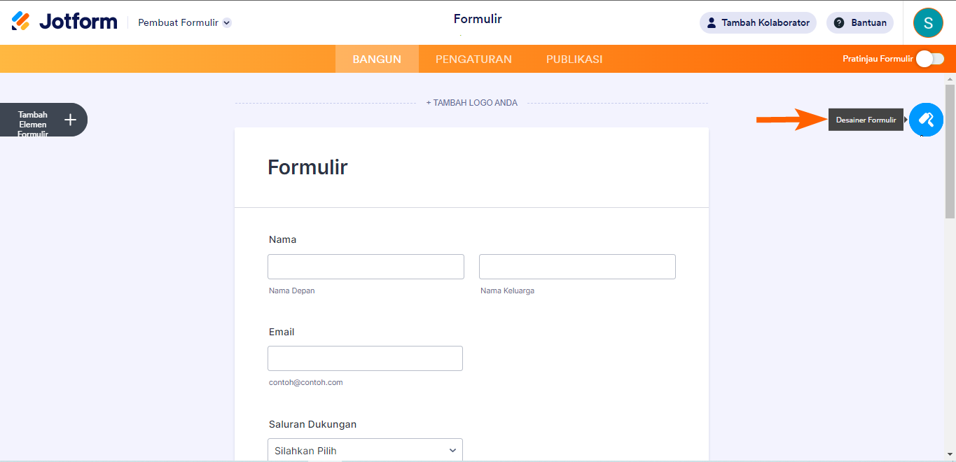 Gambar -1 Cara Menerapkan Tema ke Formulir Anda
