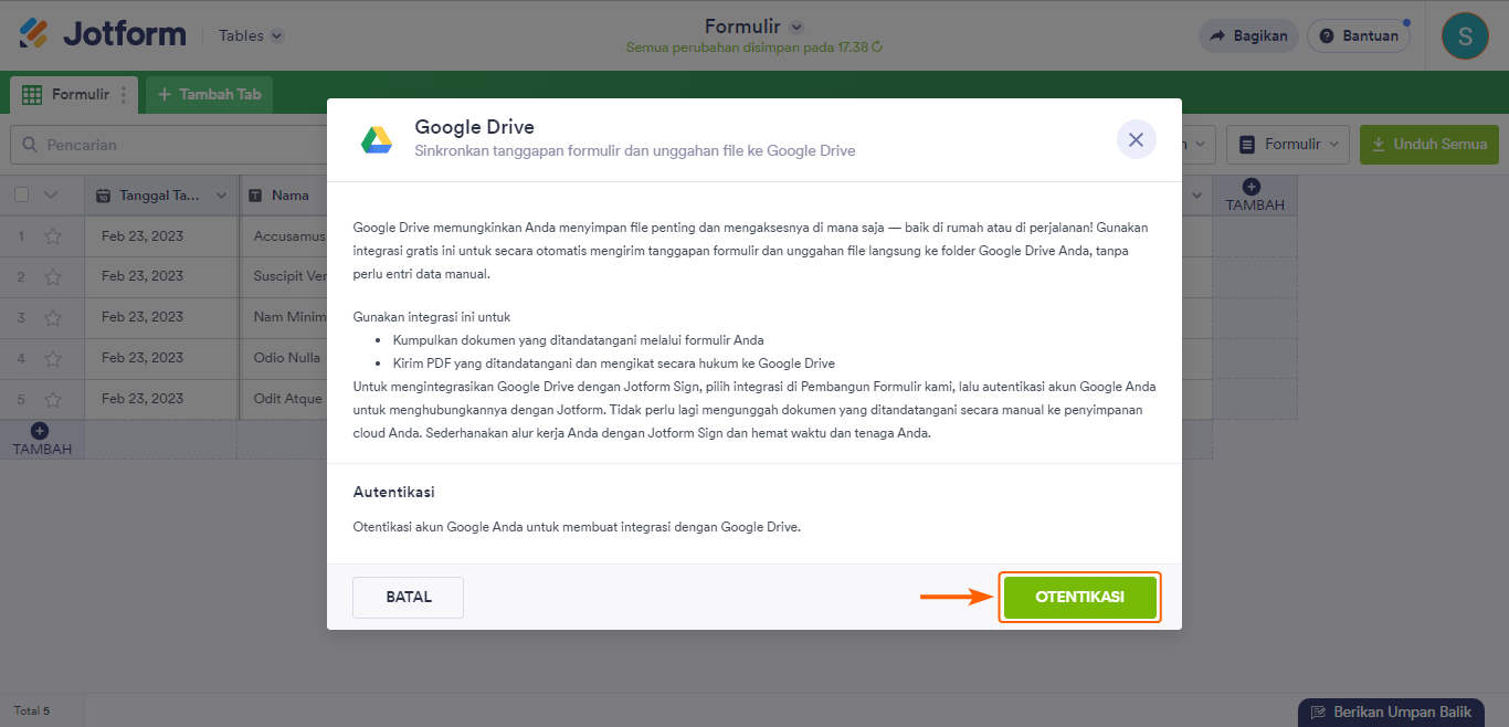 Gambar-5 Cara Mengirim File di Tabel Jotform
