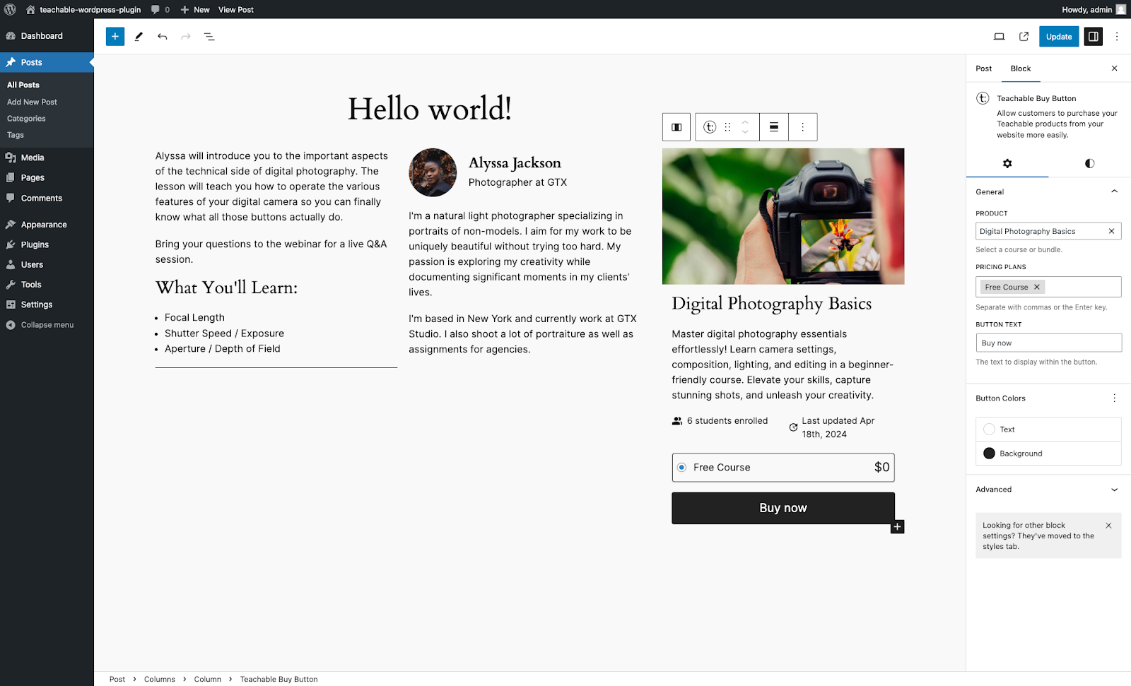 Teachable WordPress Plugin