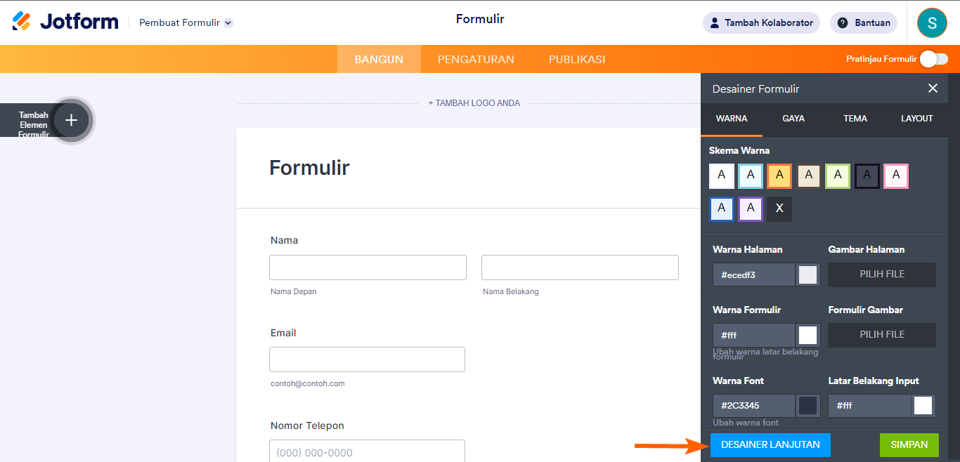 Tombol desainer lanjutan Jotform-2