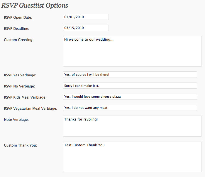 user interface of rvsp and event management