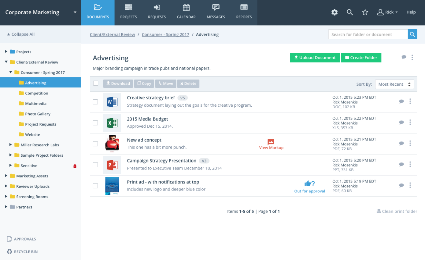 user interface of workzone