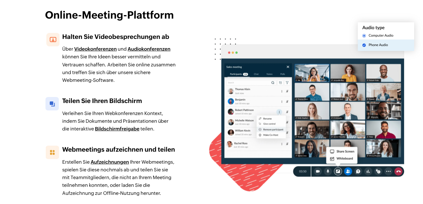 Quelle: Zoho Meeting