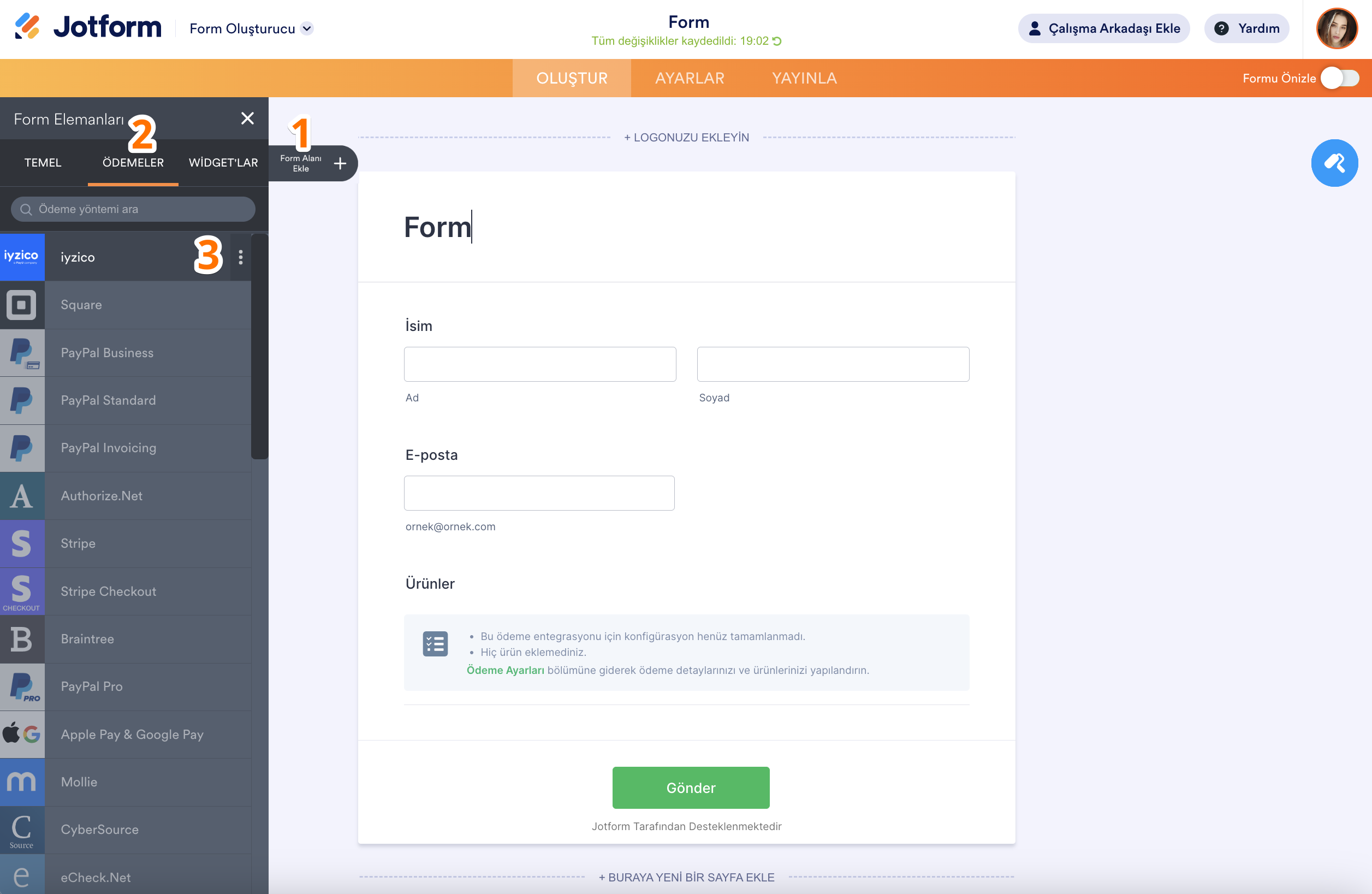 Jotform, Iyzico ile Nasıl Entegre Edilir? Image-2