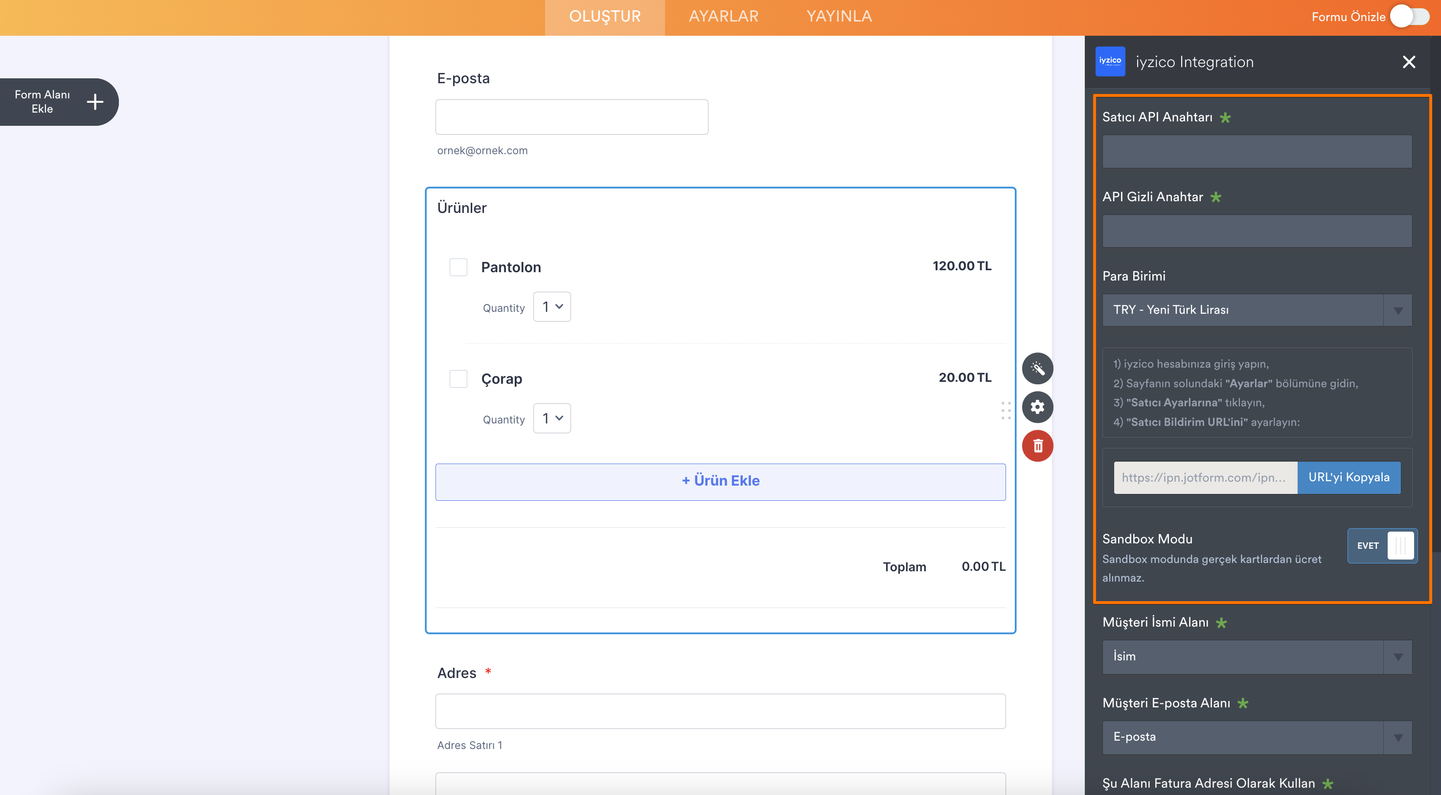 Jotform, Iyzico ile Nasıl Entegre Edilir? Image-3