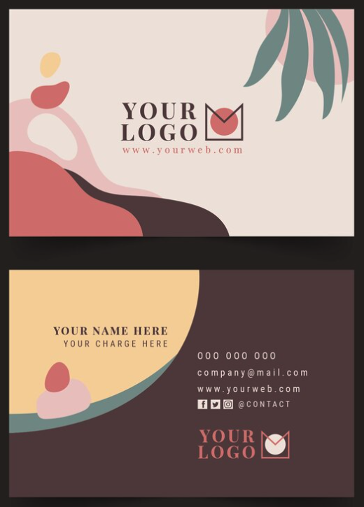 Flat Abstract Horizontal Business Card Template