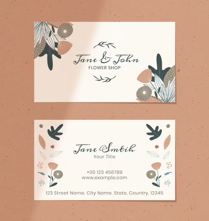 Free Vector Floral Flower Shop Name Card