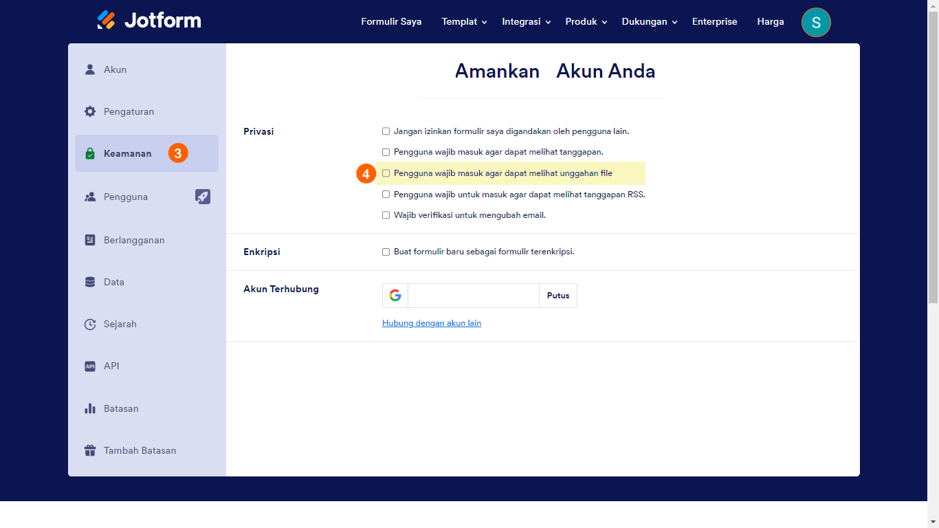 Privasi Jotform memelurkan login untuk file yang diunggah