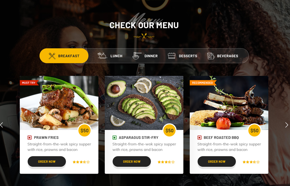 restaurant cafe addon für elementor