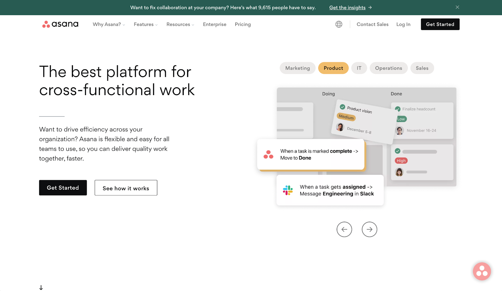 asana landing page