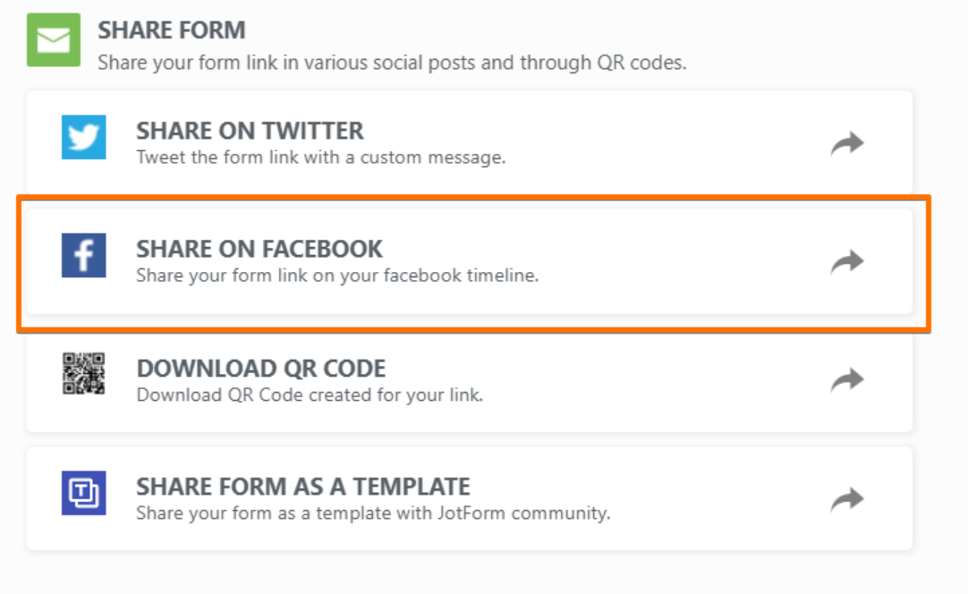 Screenshot of a user interface after a link has been copied from a 'Share Form' box