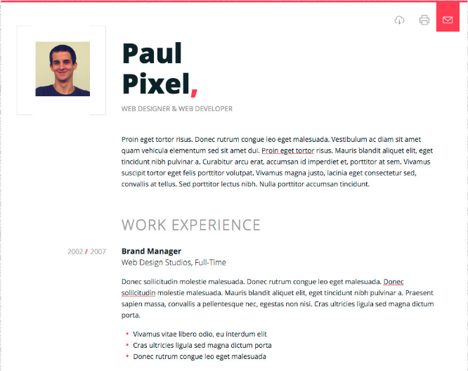 Free Resume Theme