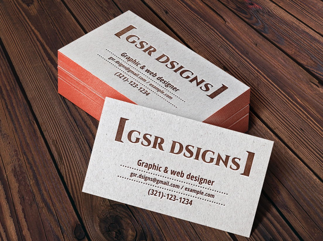 Letterpress Business Cards MockUp