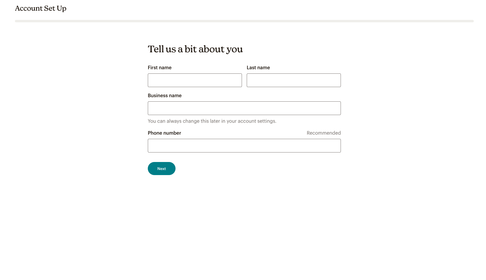 tell us a bit about you for mailchimp